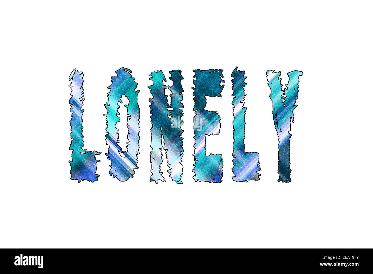 Lonely word, Banner, Poster and Sticker, with clipping path Stock Photo Alamy