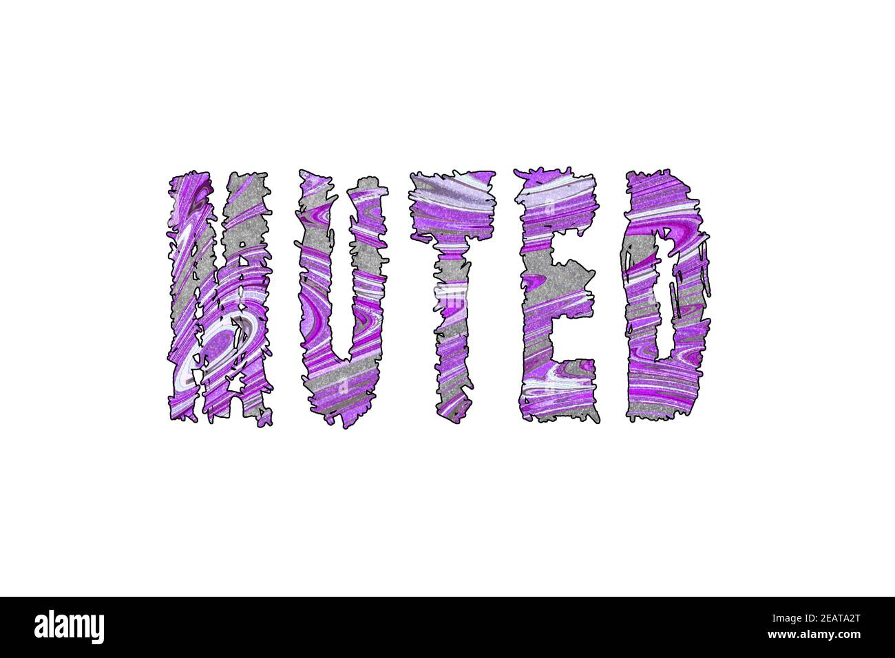 Muted word, Banner, Poster and Sticker, with clipping path Stock Photo