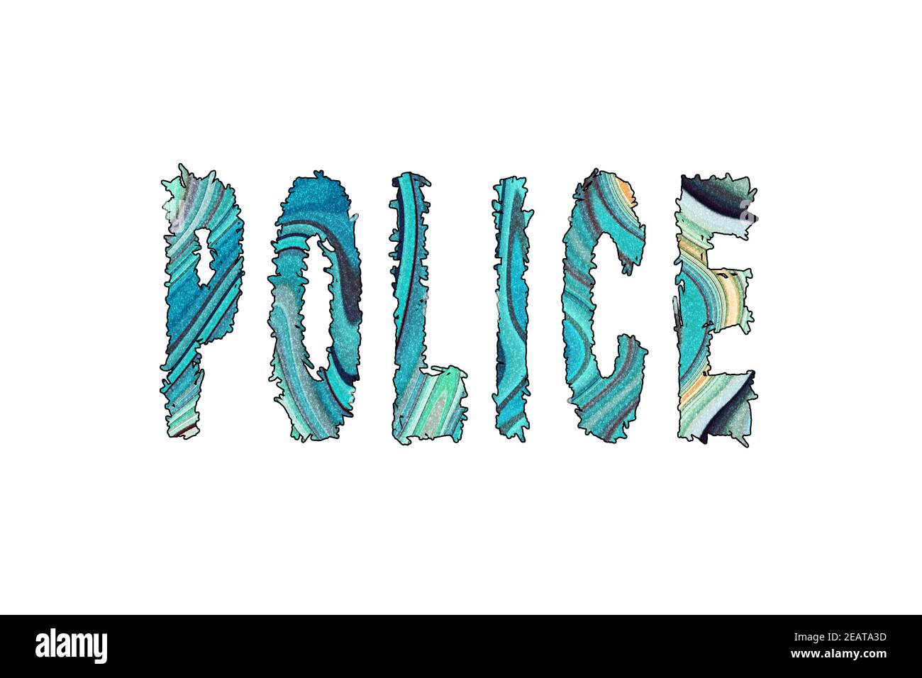 Police word, Banner, Poster and Sticker, with clipping path Stock Photo