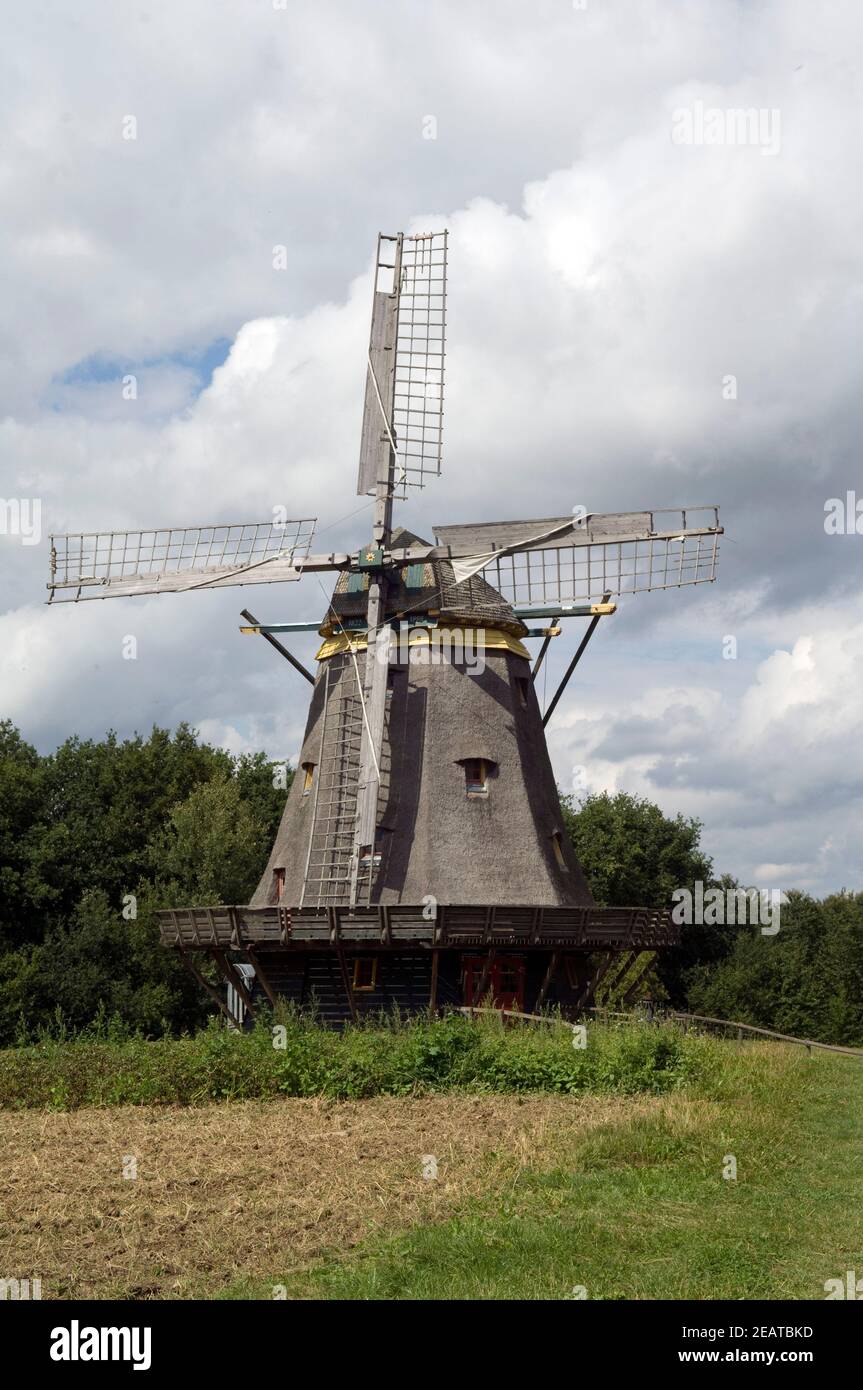 Windmuehle, Borsfleth, Hessenpark Stock Photo