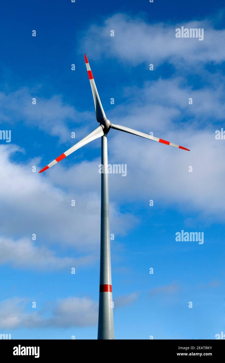 Windkraftanlage, Kemel, Hessen Stock Photo