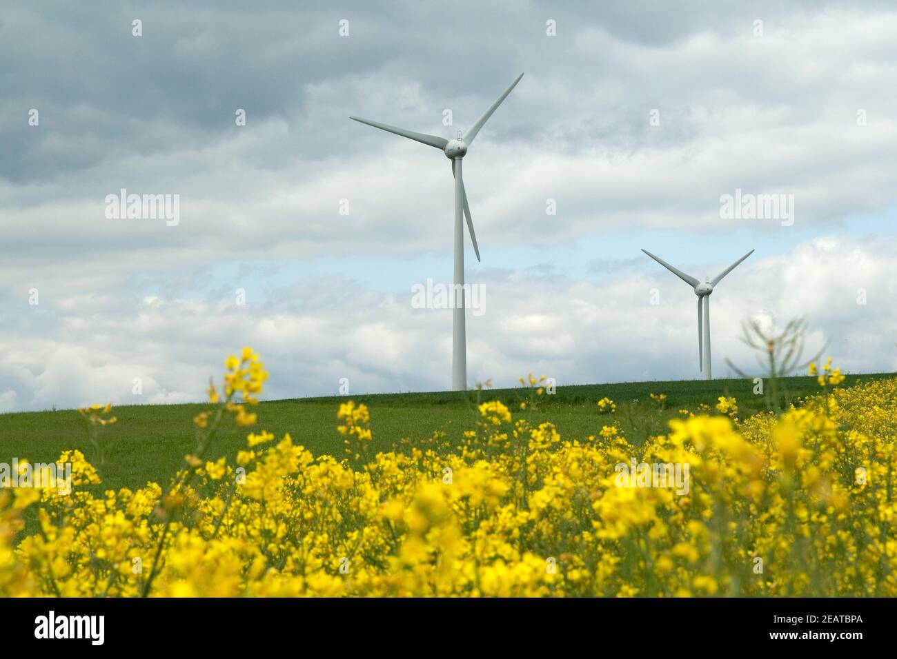 Windkraftanlage, Windraeder Stock Photo