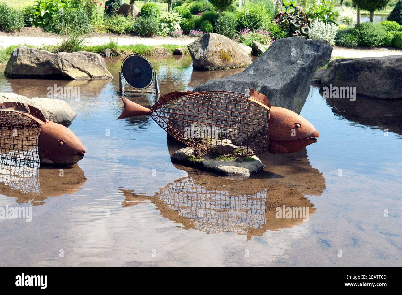 Glasgarten, Arnbruck, Kunstwerke Stock Photo