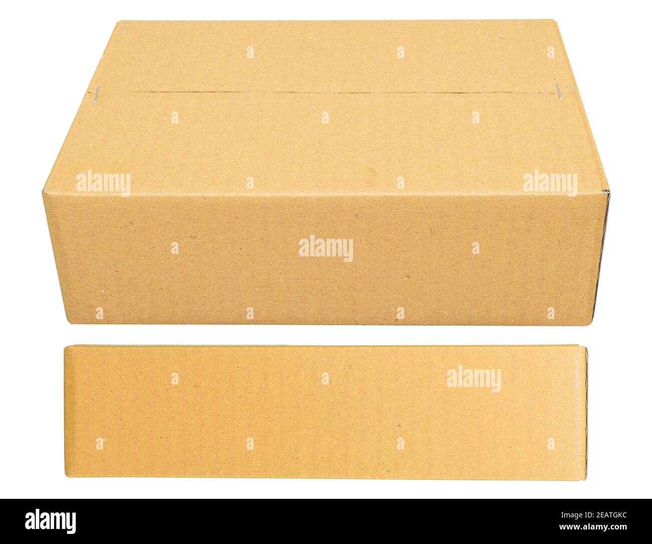 Closed Brown cardboard box isolated on white Stock Photo