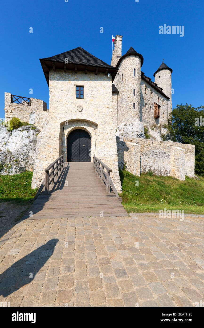 Medieval gothic royal Bobolice Castle located on the Polish Jurassic Highland, Bobolice, Silesia, Poland Stock Photo