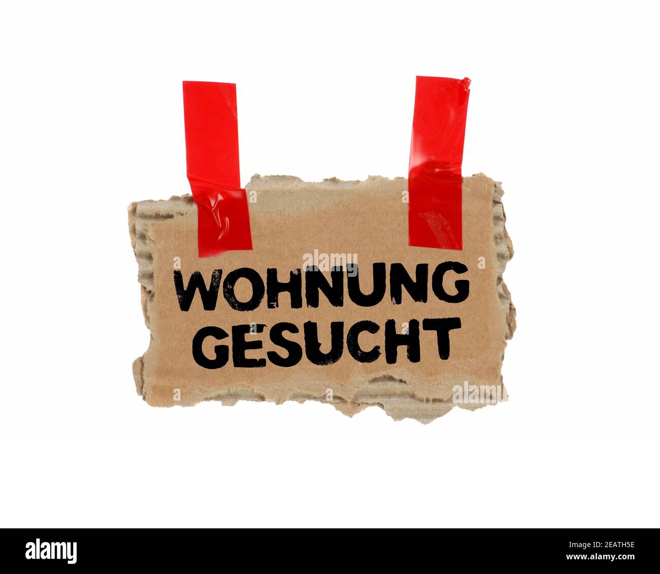 Apartment wanted in german language Brown Cardboard with red tape