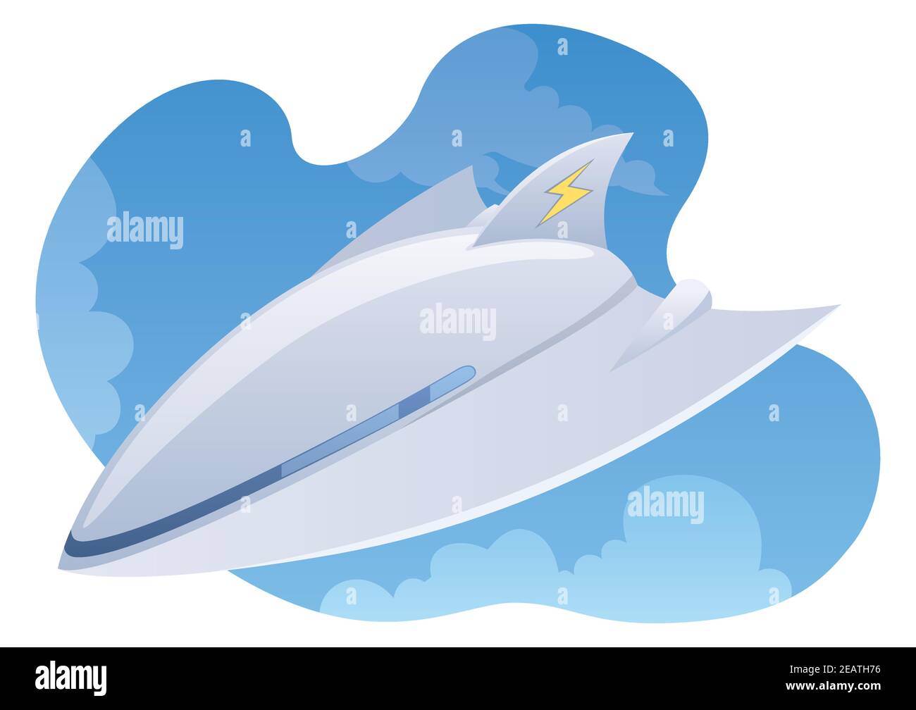 Electric Plane Flying Stock Vector
