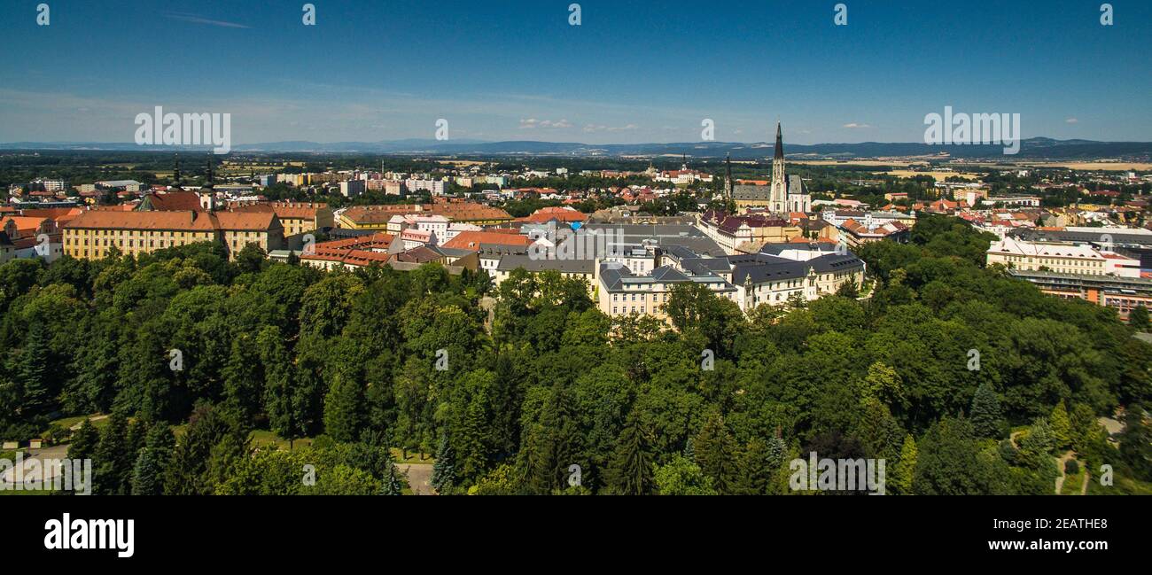 Aerial panorama of Olomouc, Czech Republic Stock Photo