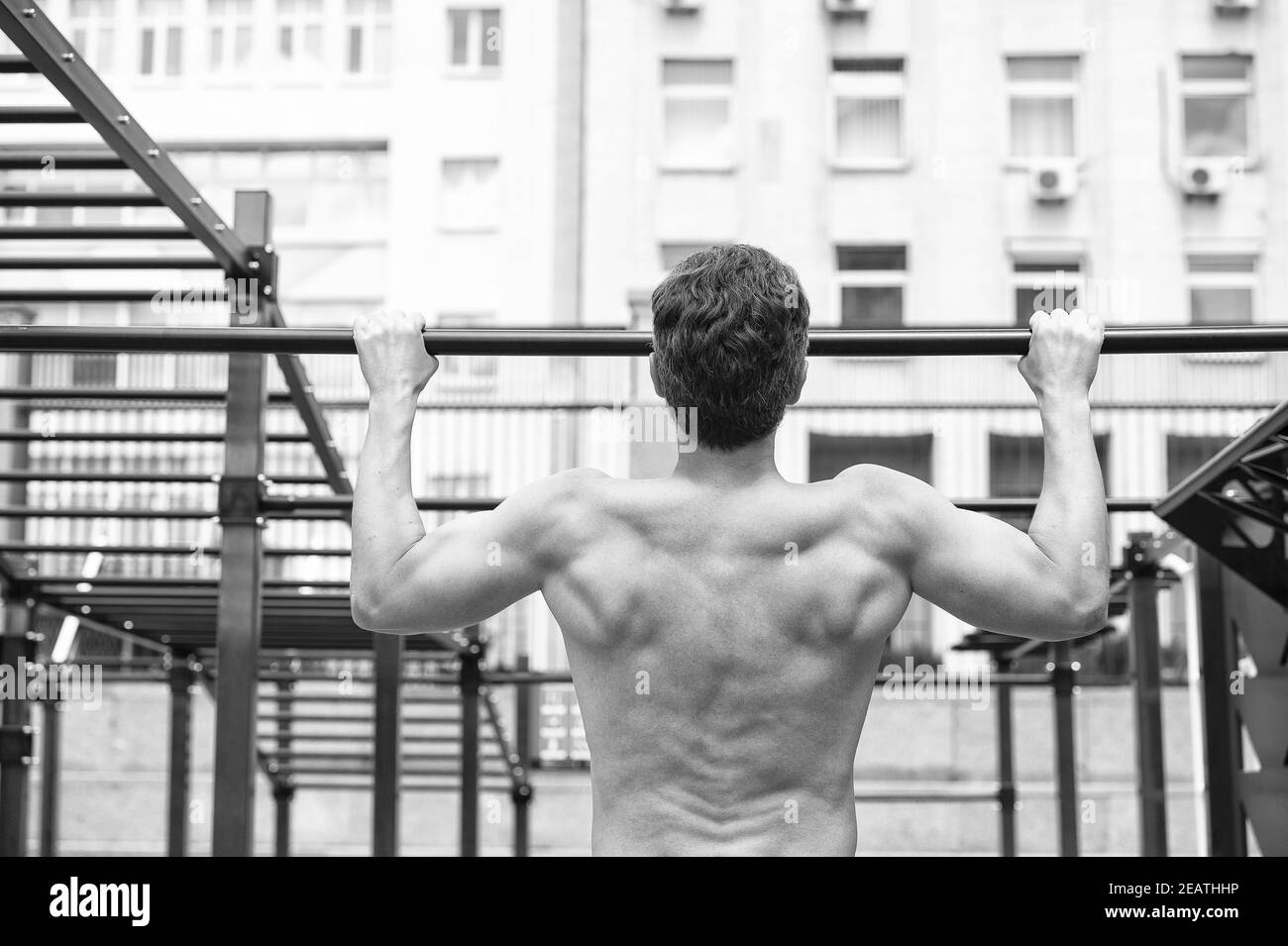 Muscular man back Black and White Stock Photos & Images - Alamy