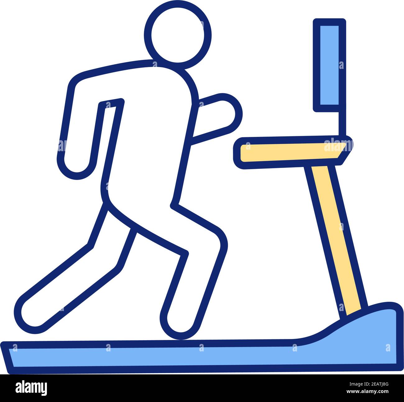 Treadmill RGB color icon Stock Vector