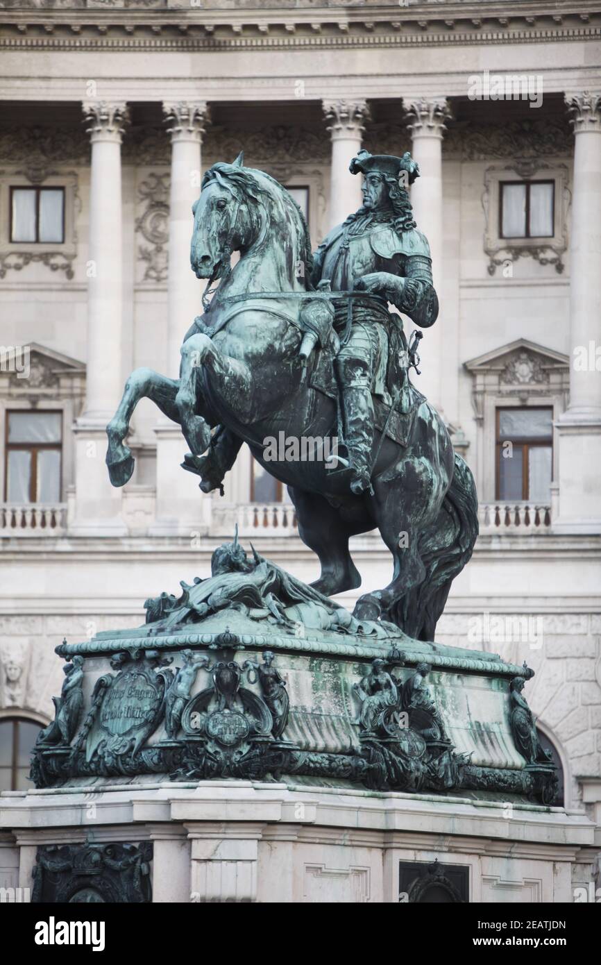 Statue of Prince Eugene of Savoy in Vienna, Austria Stock Photo