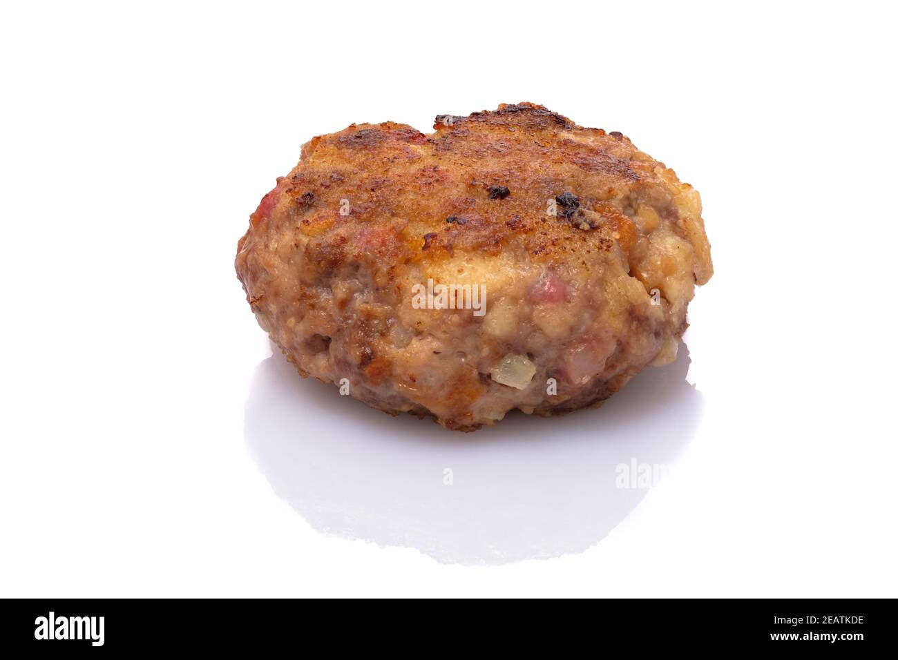 Roasted meat ball white isolated Stock Photo