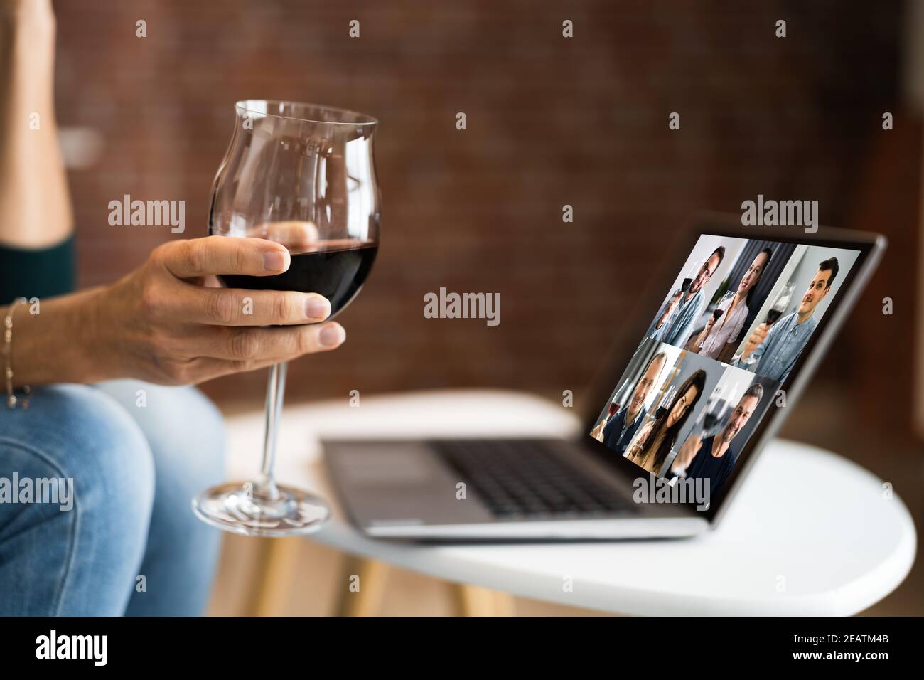 Virtual Wine Tasting Dinner Event Online Stock Photo Alamy