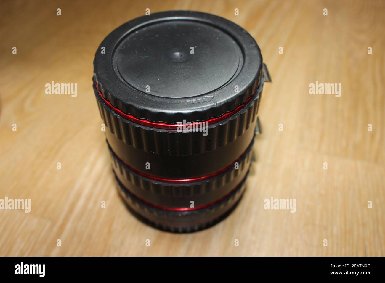 Extension tubes for camera lens to perform macro photography Stock