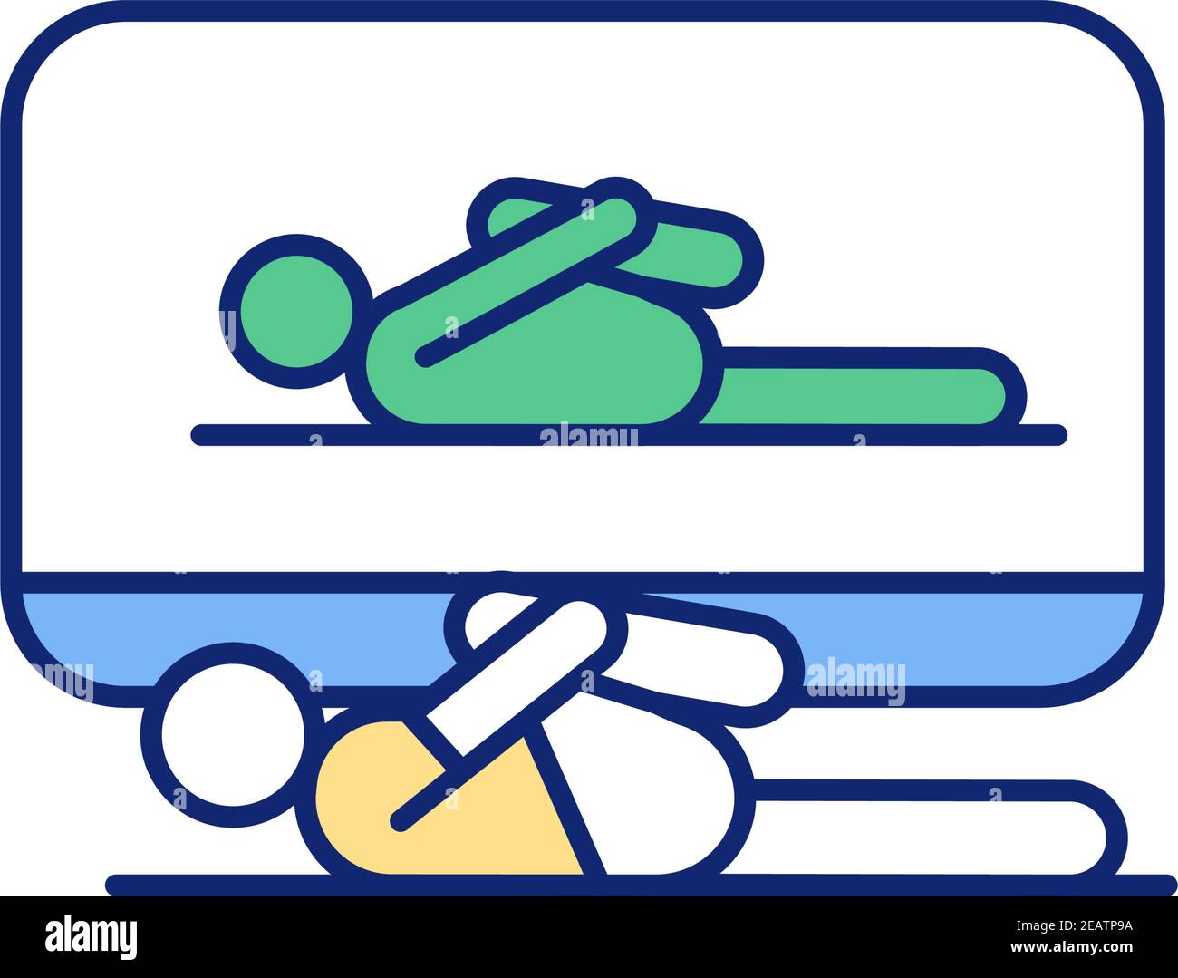 Online workout classes RGB color icon Stock Vector