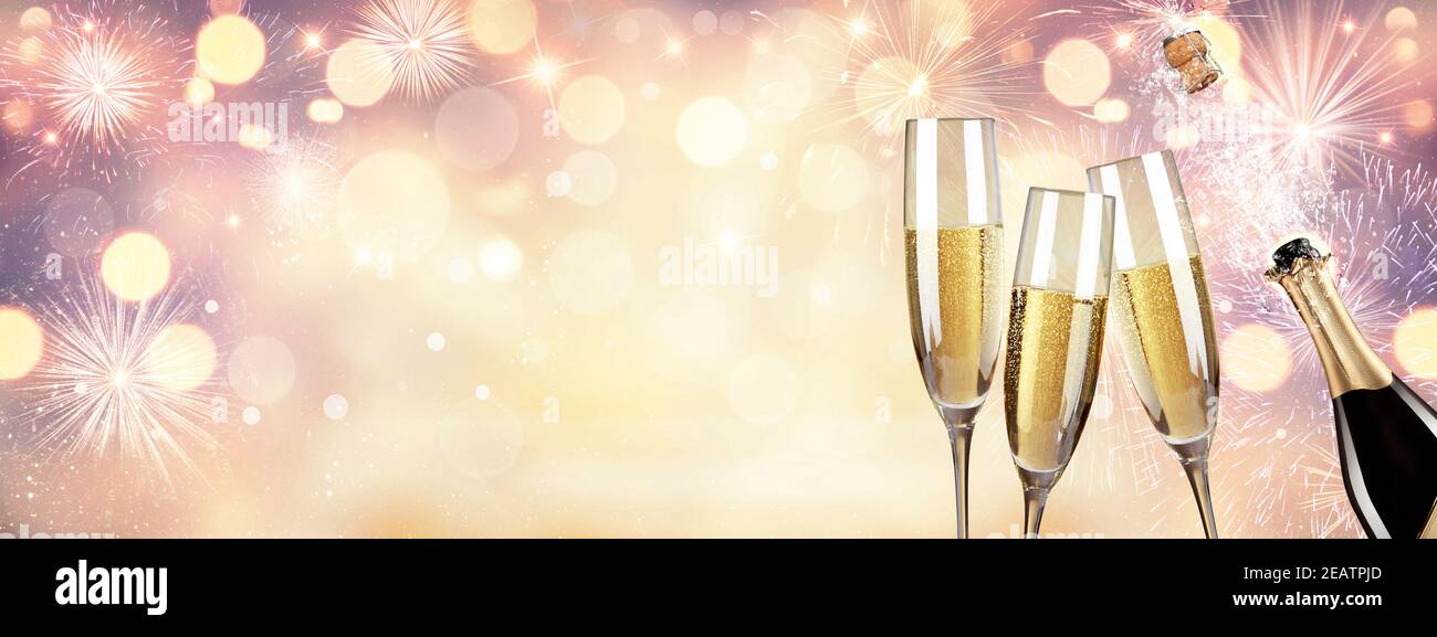New years eve celebration background with champagne Stock Photo - Alamy
