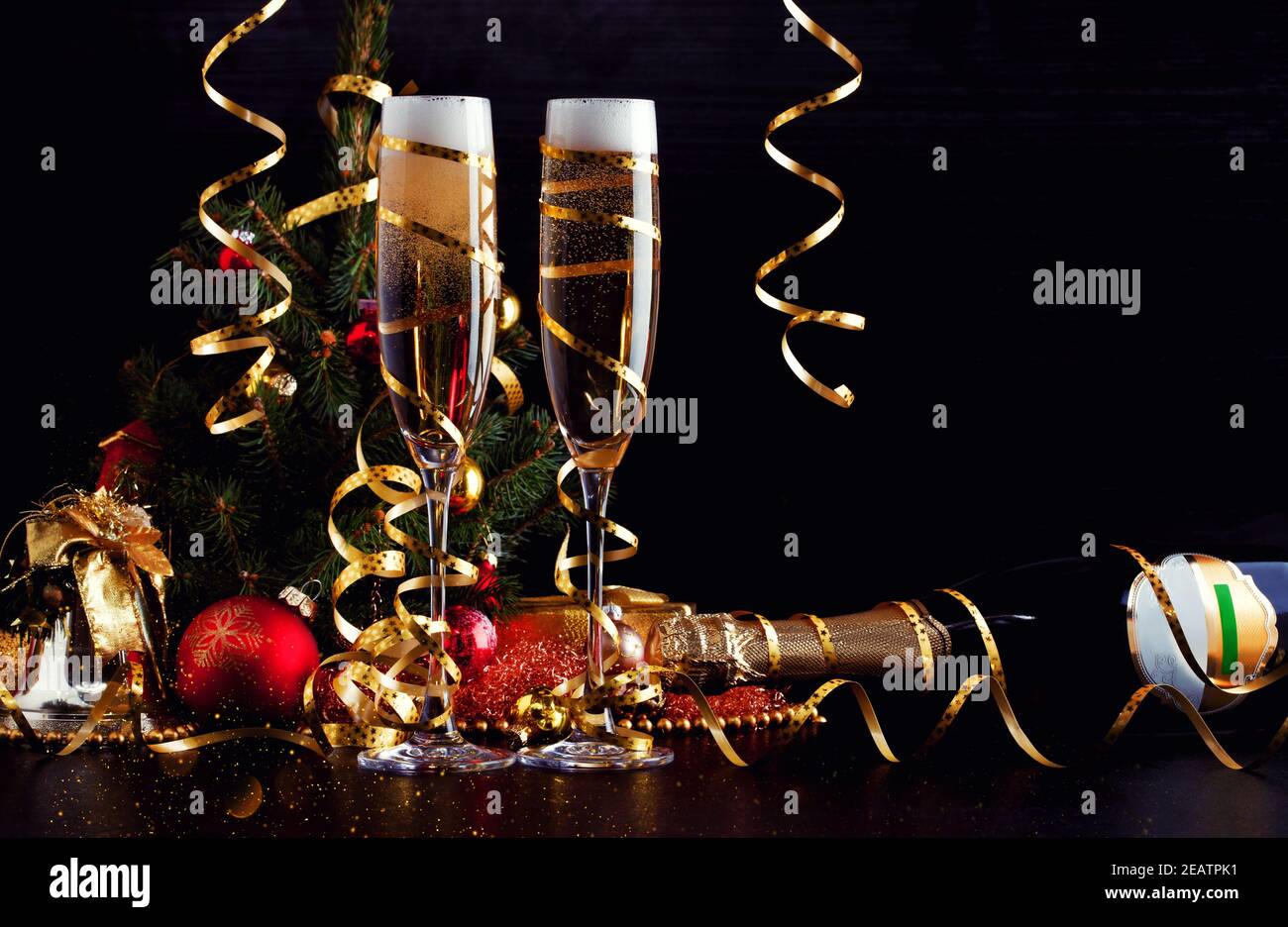New years eve celebration background with champagne Stock Photo - Alamy