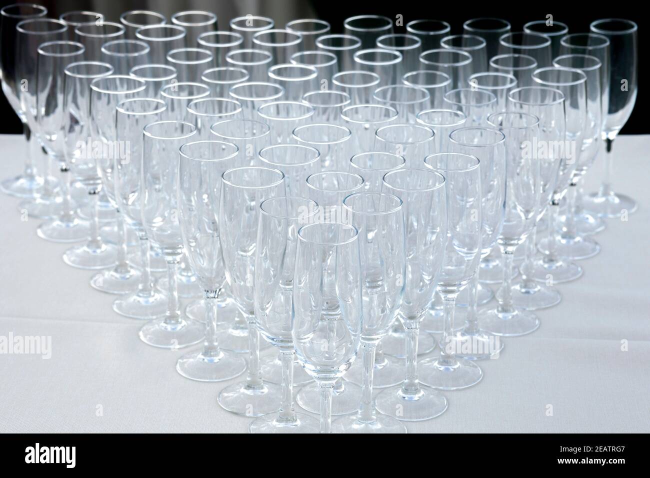 Empty champagne flute glasses Stock Photo Alamy