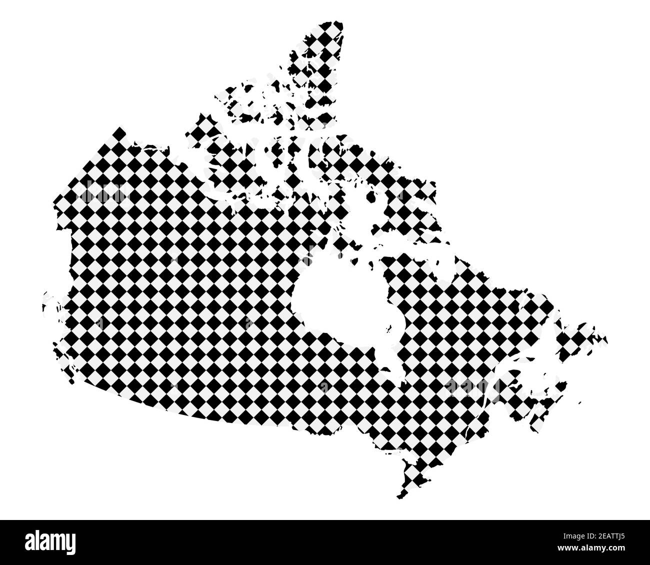 Karte von Kanada mit kleinen Rauten Stock Photo