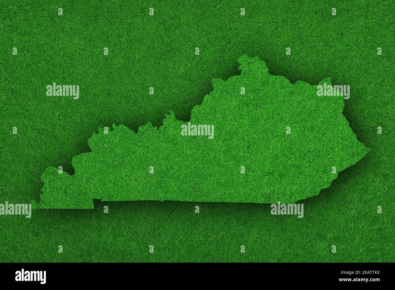 Map of Kentucky on green felt Stock Photo - Alamy