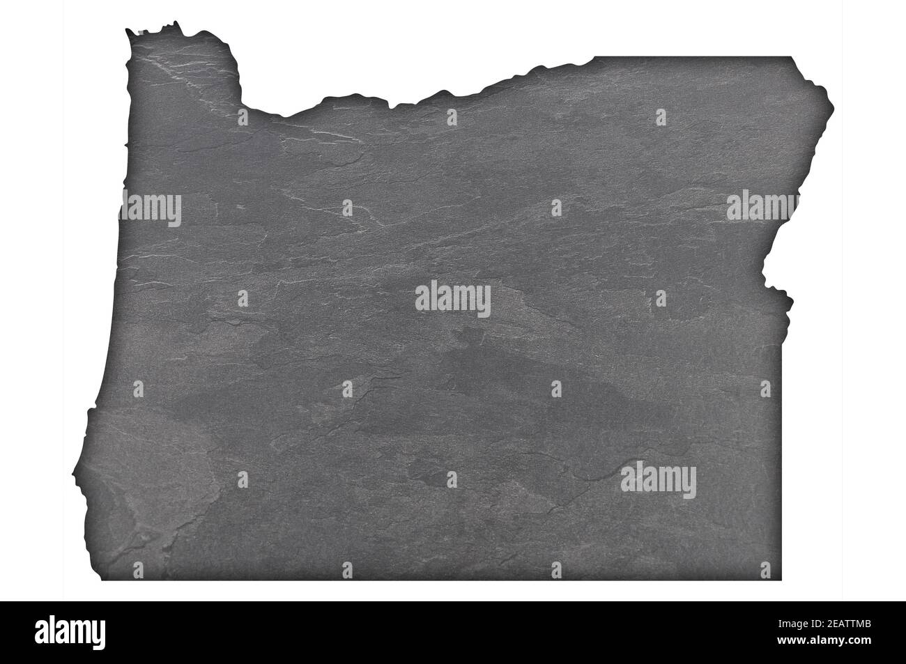 Map of Oregon on dark slate Stock Photo