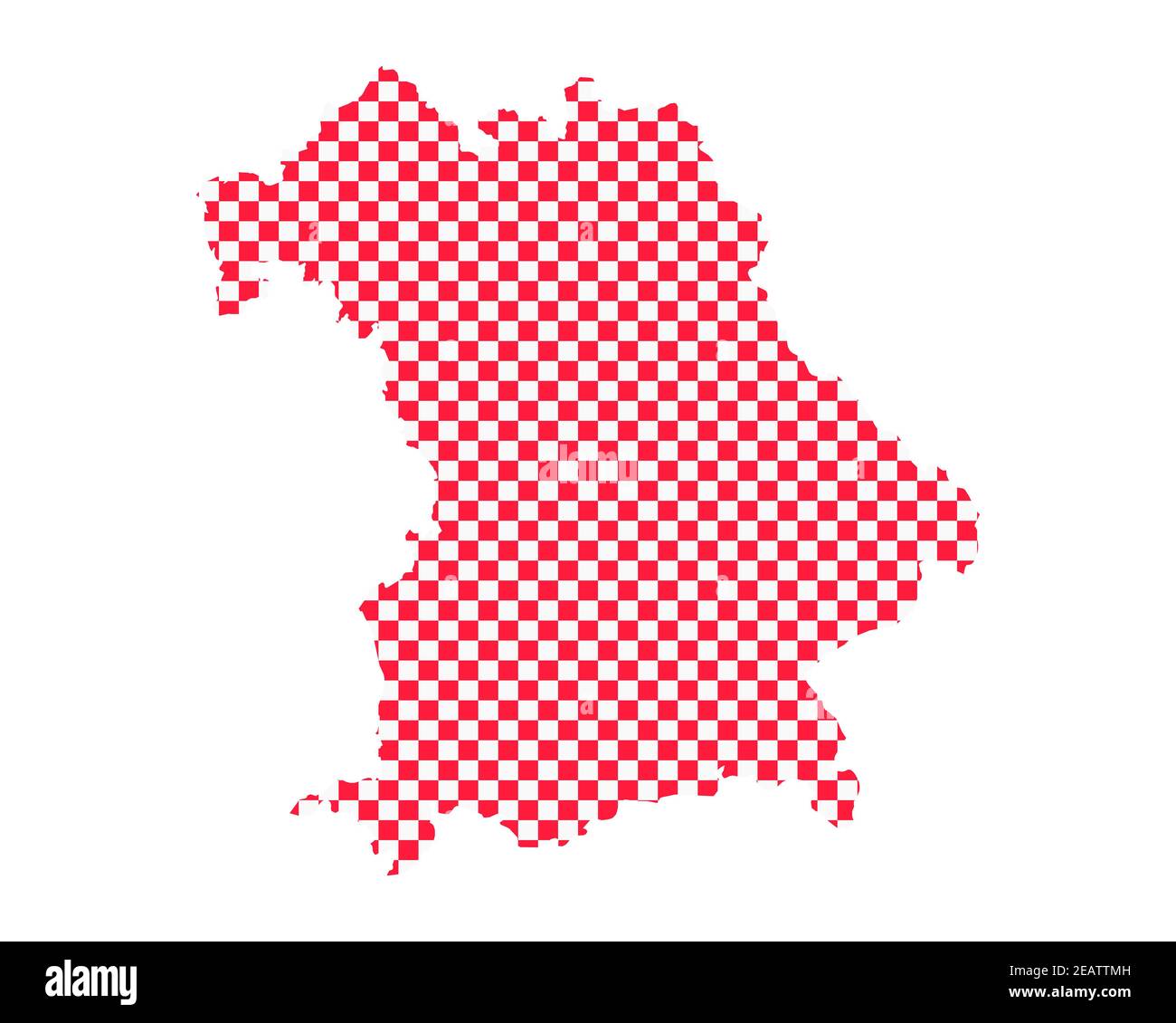 Map of Bavaria in checkerboard pattern Stock Photo