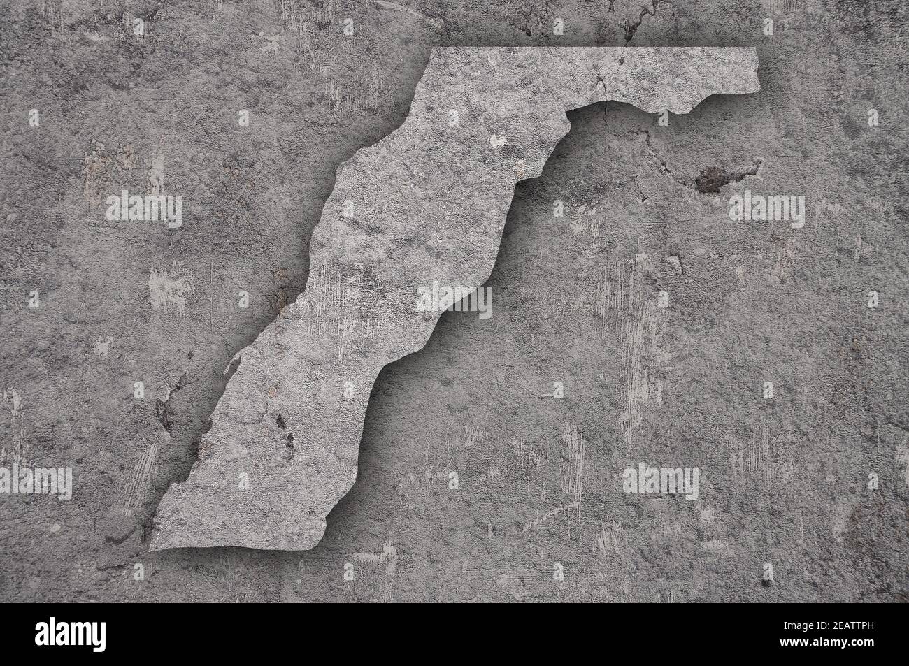 Map of Western Sahara on weathered concrete Stock Photo