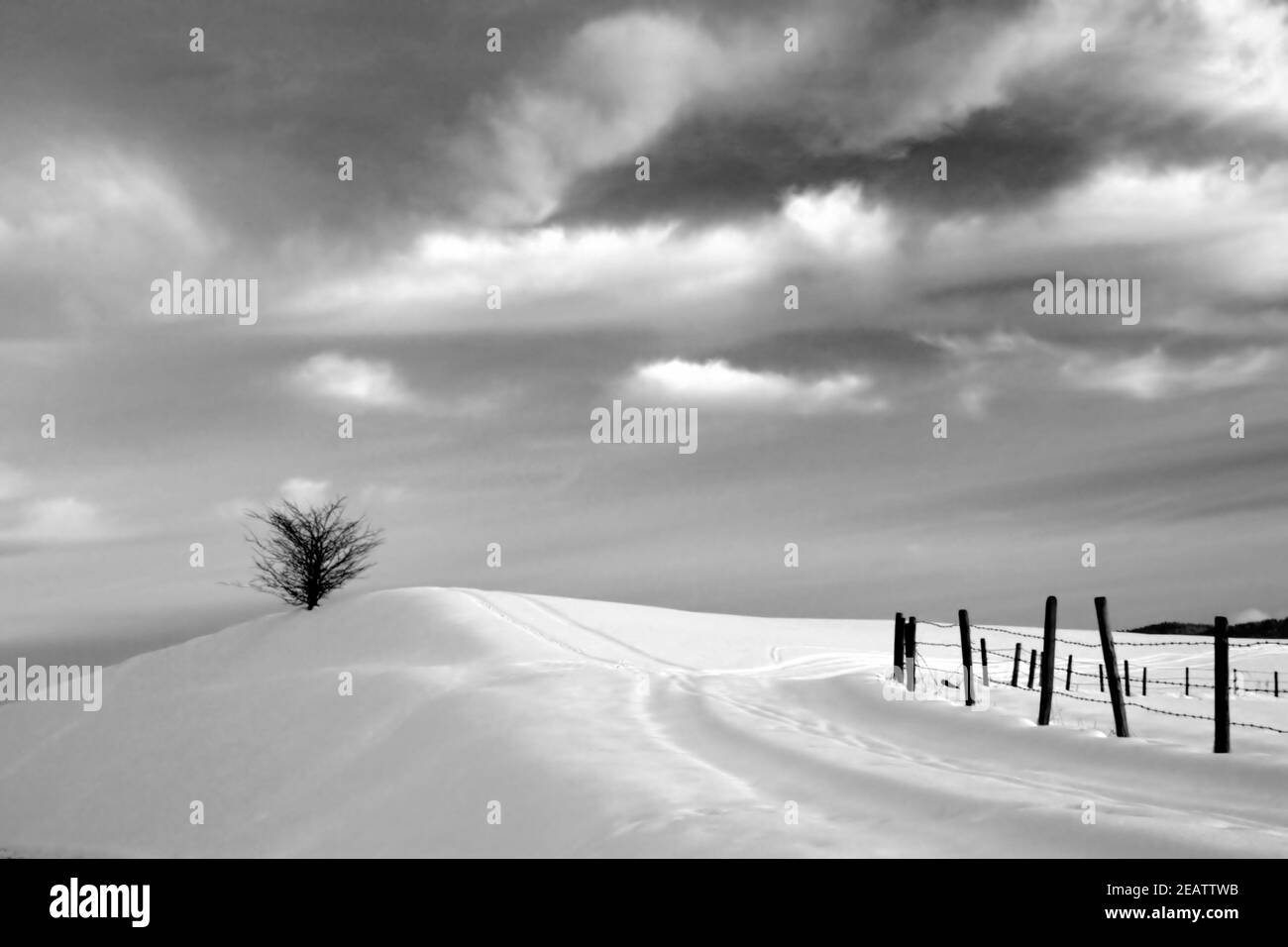 The snow on the mountains, Asiago plateau, Vicenza, Italy Stock Photo