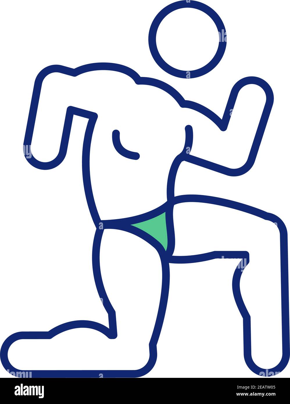 Bodybuilder RGB color icon Stock Vector