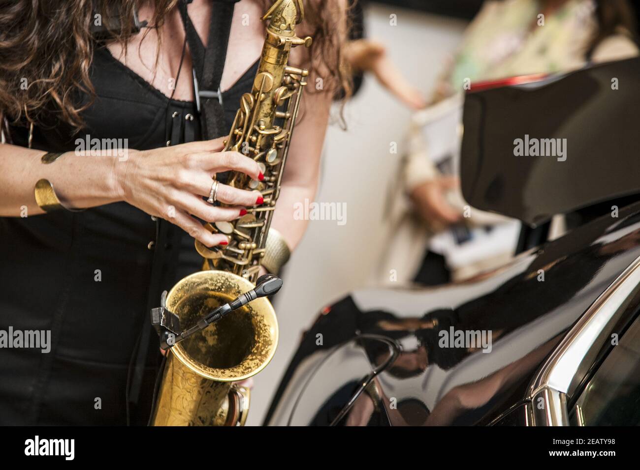 woman musician Stock Photo