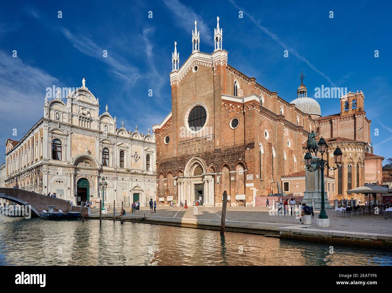 Basilica dei Santi Giovanni e Paolo and Scuola Grande di San Marco, Campo Santi Giovanni e Paolo, Venice, Veneto, Italy Stock Photo