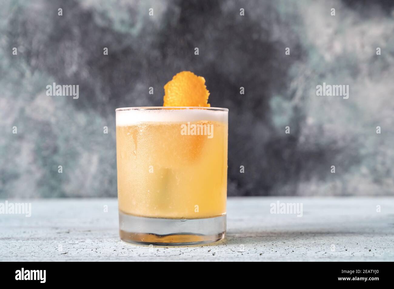 Glass of whiskey sour Stock Photo Alamy