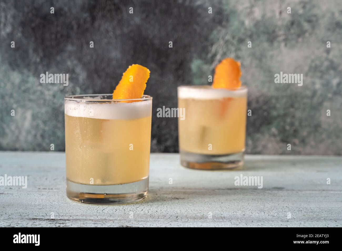 Glasses of whiskey sour Stock Photo Alamy