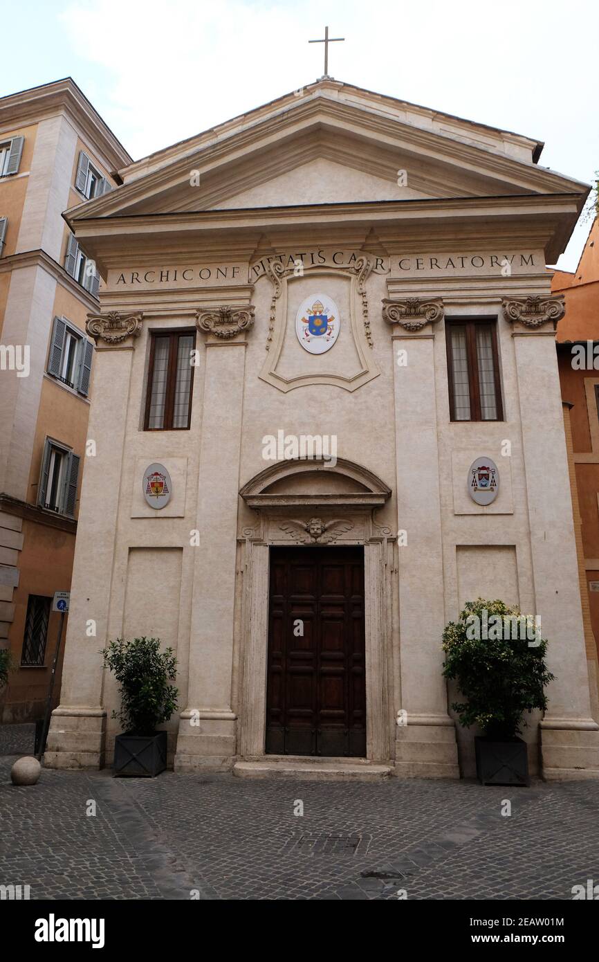 Portal of San Giovanni della Pigna Church in Rome, Italy Stock Photo
