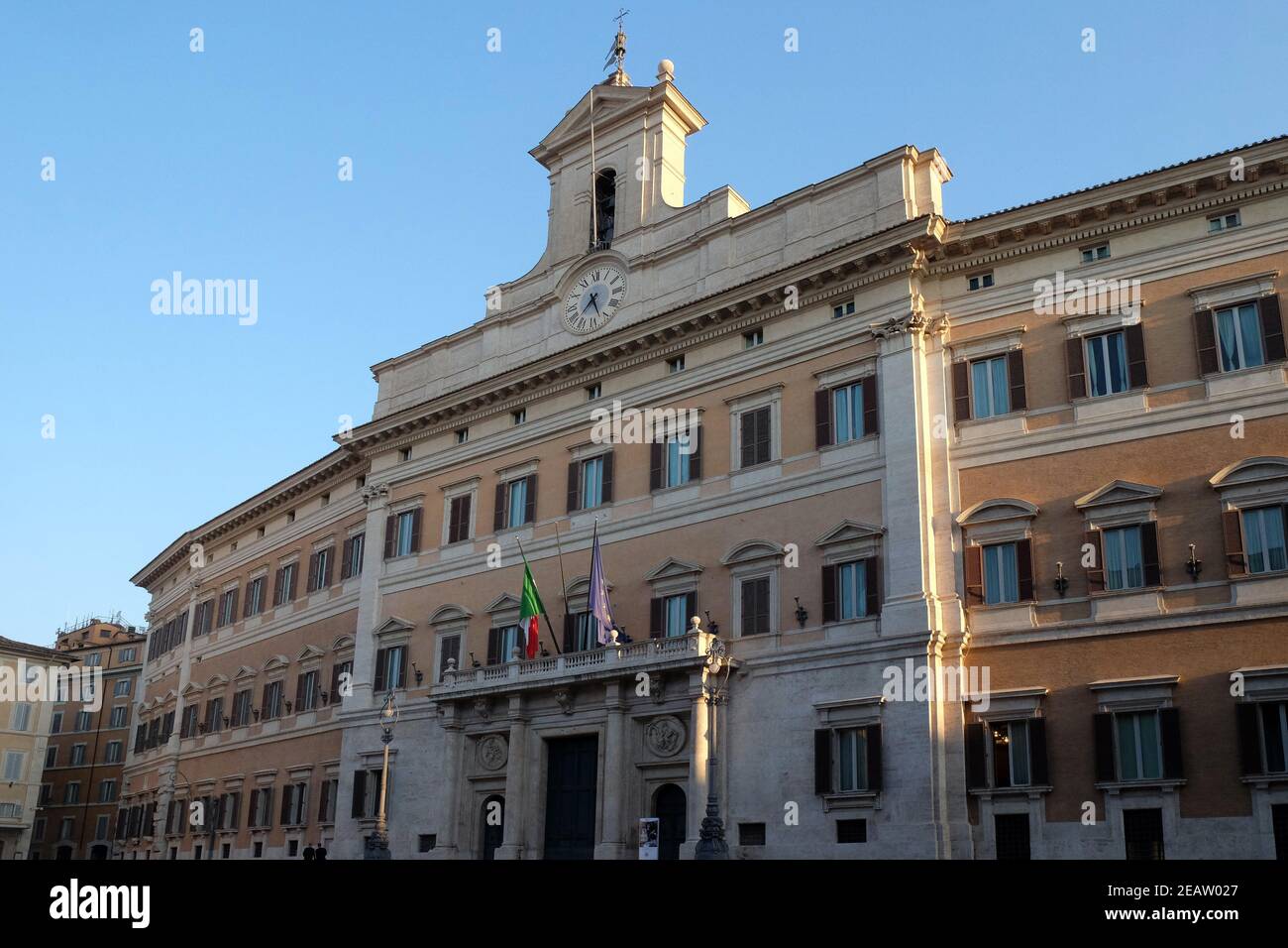 Palazzo Montecitorio, seat of the Italian Chamber of Deputies in Rome, Italy Stock Photo