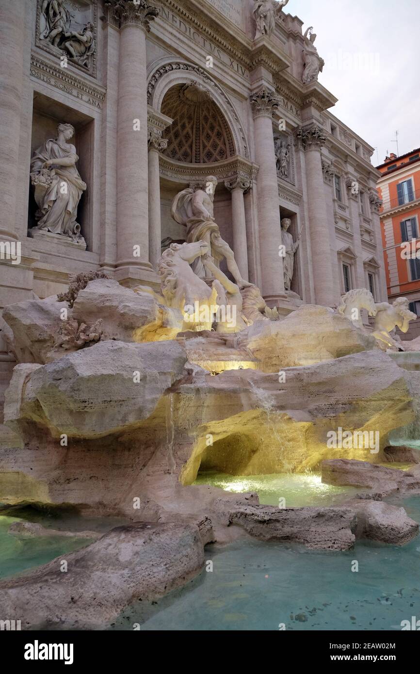 Trevi Fountain in Rome. Fontana di Trevi is one of the most famous landmark in Rome, Italy. Stock Photo
