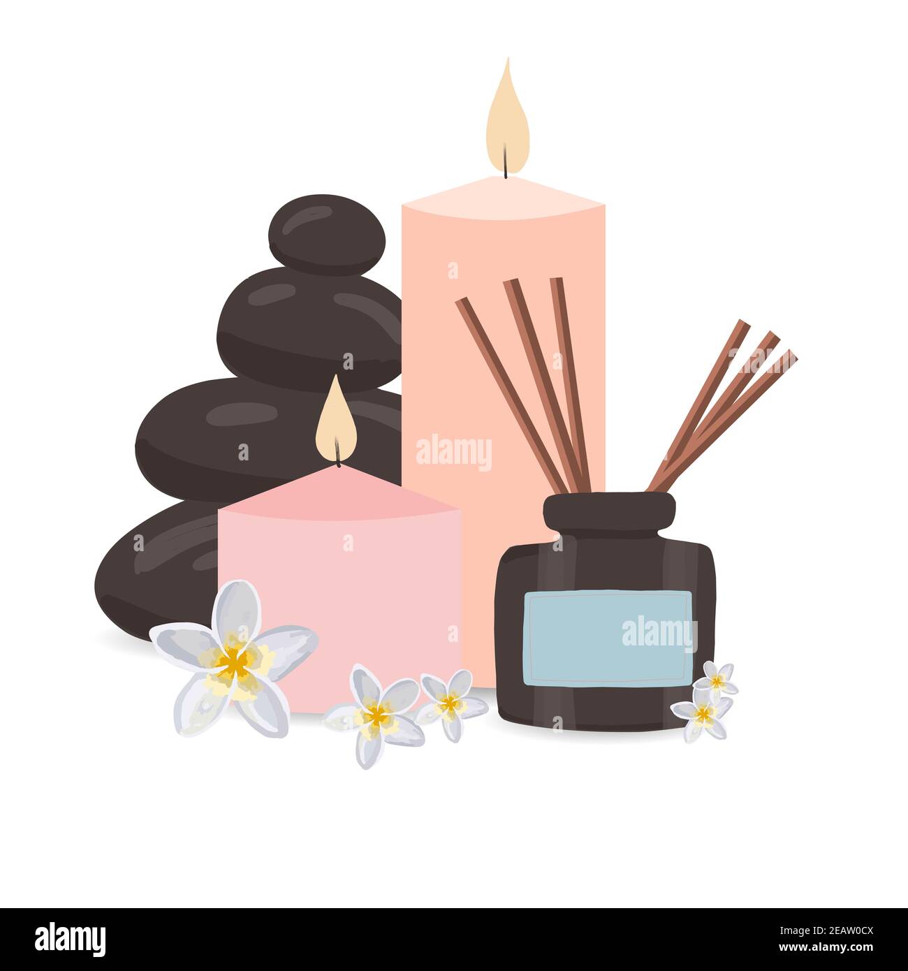 Composition of cosmetic products. Cosmetics. Vector illustration Stock Photo