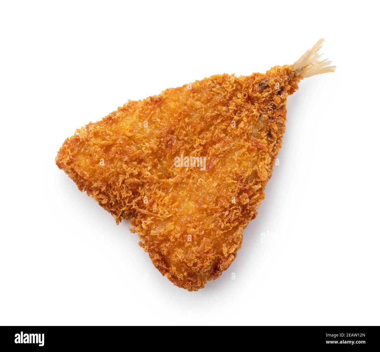 Fried horse mackerel placed on a white background Stock Photo