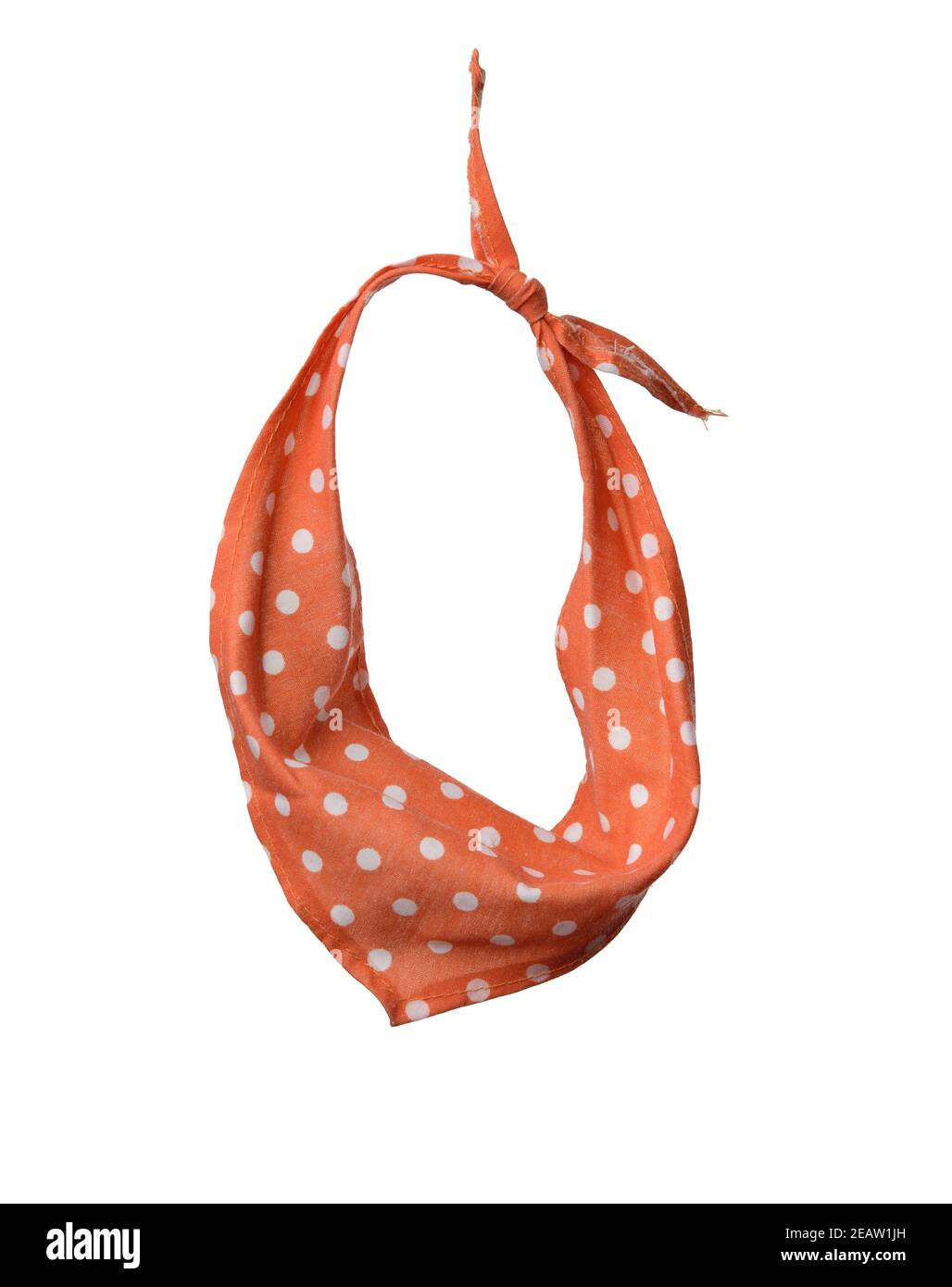 orange textile neck scarf isolated on white background Stock Photo
