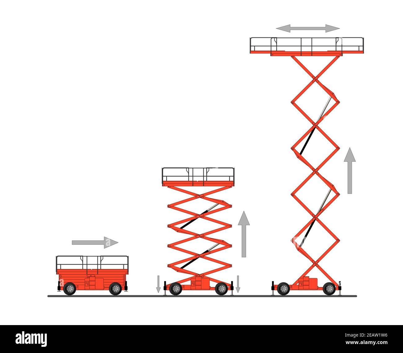 Hydraulic lift. Stock Vector