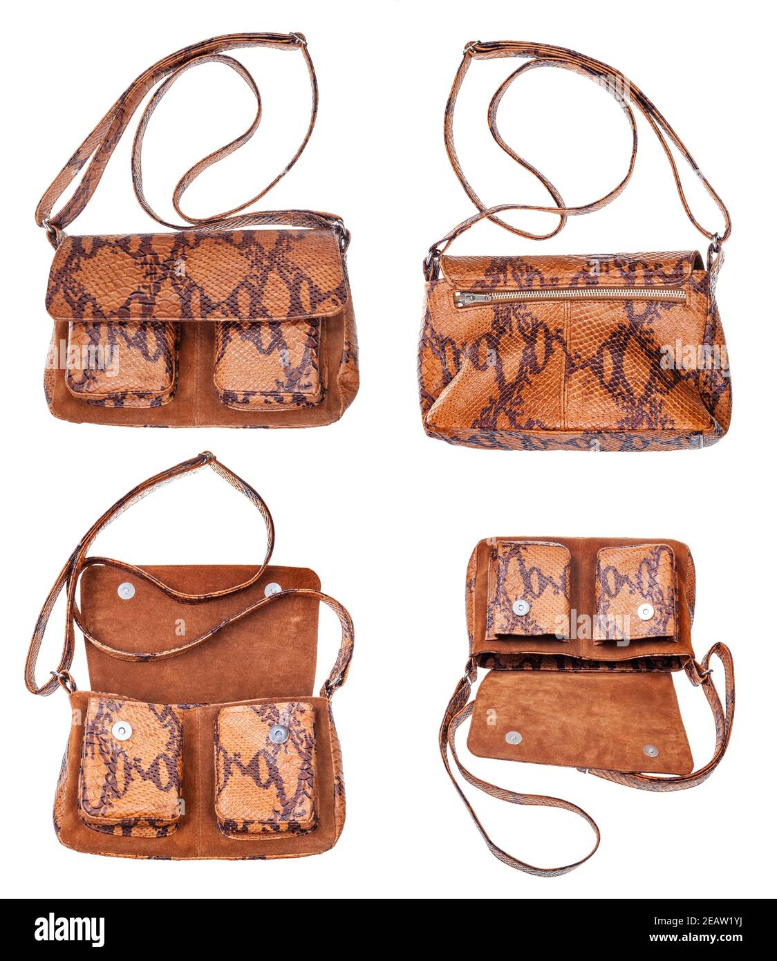 Sac à Main Me Too En Cuir - Imprimé Serpent Brun Et Multi - Neuf Jamais Utilisé - Dimensions 11" X 6" X 3.5"