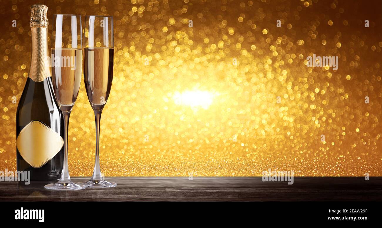 New years eve celebration background with champagne Stock Photo - Alamy