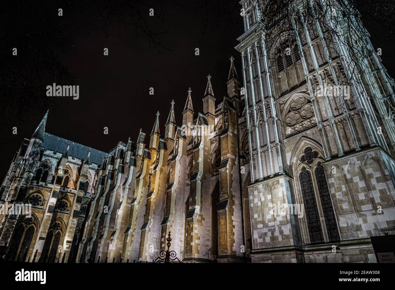 Westminster Abbey of night view (London) Stock Photo