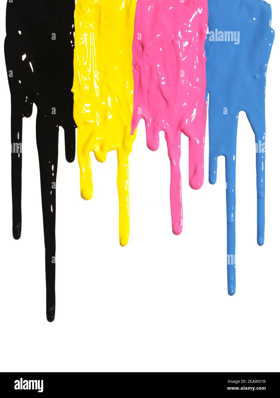 CMYK paint dripping Stock Photo Alamy