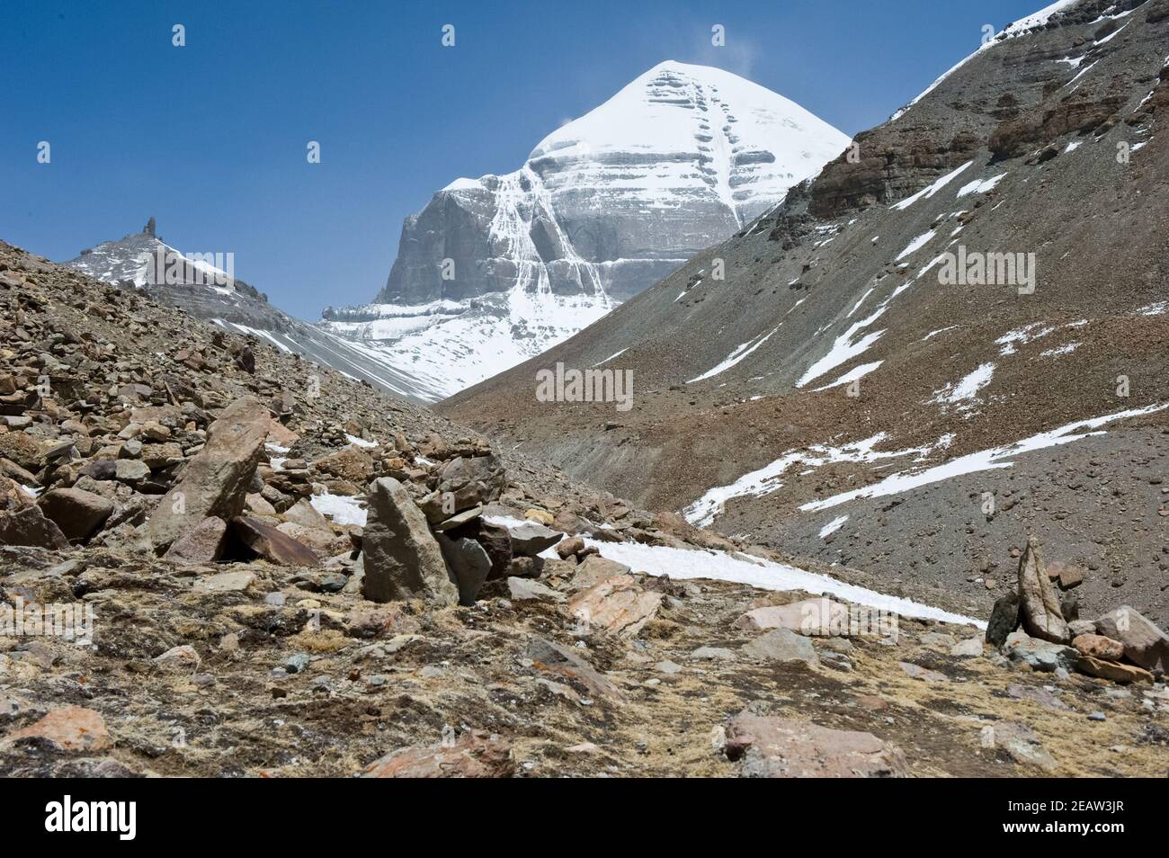 Sacred Mount Kailas in Tibet. Himalayas mountains. Stock Photo