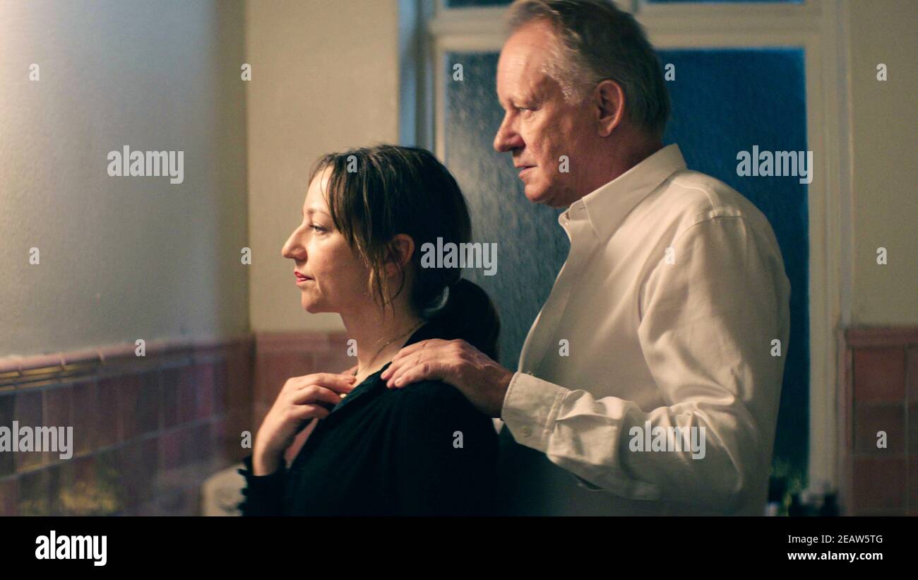 Hope (2020) directed by Maria Sødahl and starring Andrea Bræin Hovig as Anja and Stellan Skarsgård as Tomas, two married artists who's relationship is put to the test after Anja gets a life-threatening diagnosis. Stock Photo