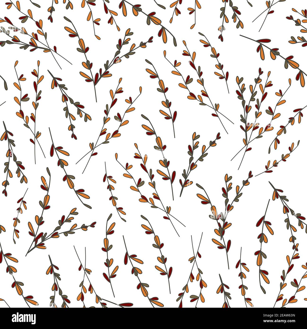 Autumn pattern. Autumn leaves. White background. Elegant seamless pattern for textiles. fashionable digital paper Stock Photo