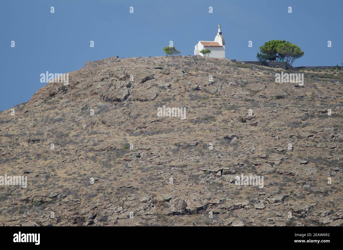 Hermitage of San Isidro on a hill. Stock Photo