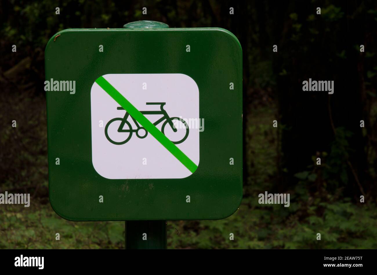 Signal forbidden the use of the bicycle. Stock Photo