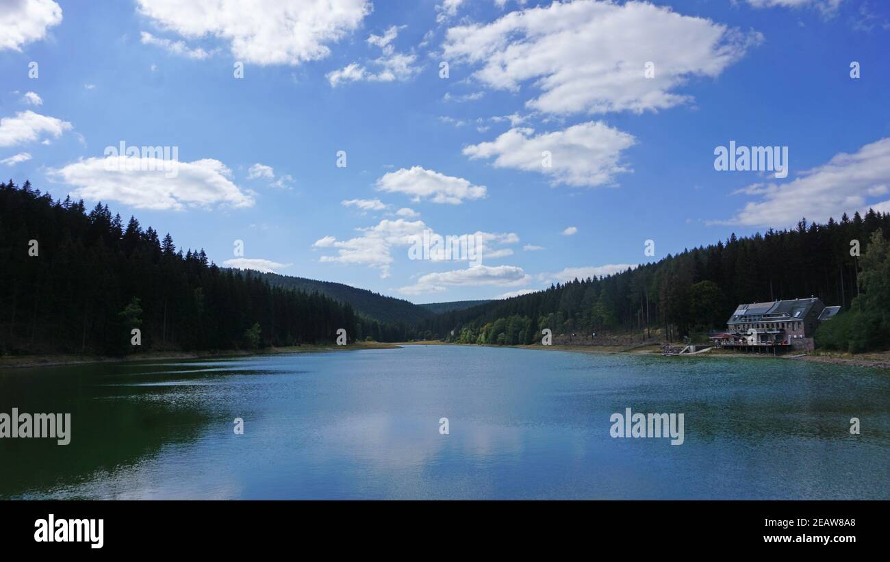 Dam in the Thuringian Forest Stock Photo